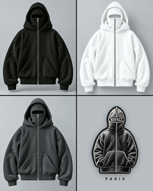 Sweat NOFACE PARIS en noir, blanc et gris foncé